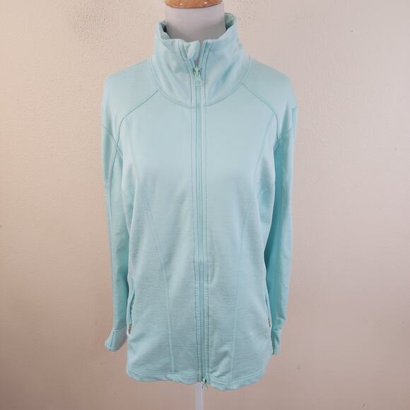 Zella Athletic Track Jacket Size 2X Full Zip Aqua Stretch Activewear - Picture 1 of 8